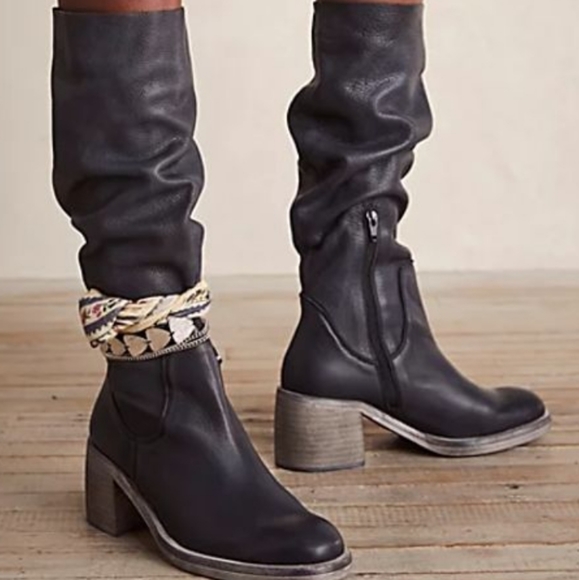 NEW FREE People essential tall slouch boots black NIB $298 - Picture 2 of 11